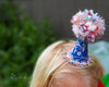 Blue Floral Hat | Kids Party Hat | Girls Party Hat| Pom Pom Party Hat